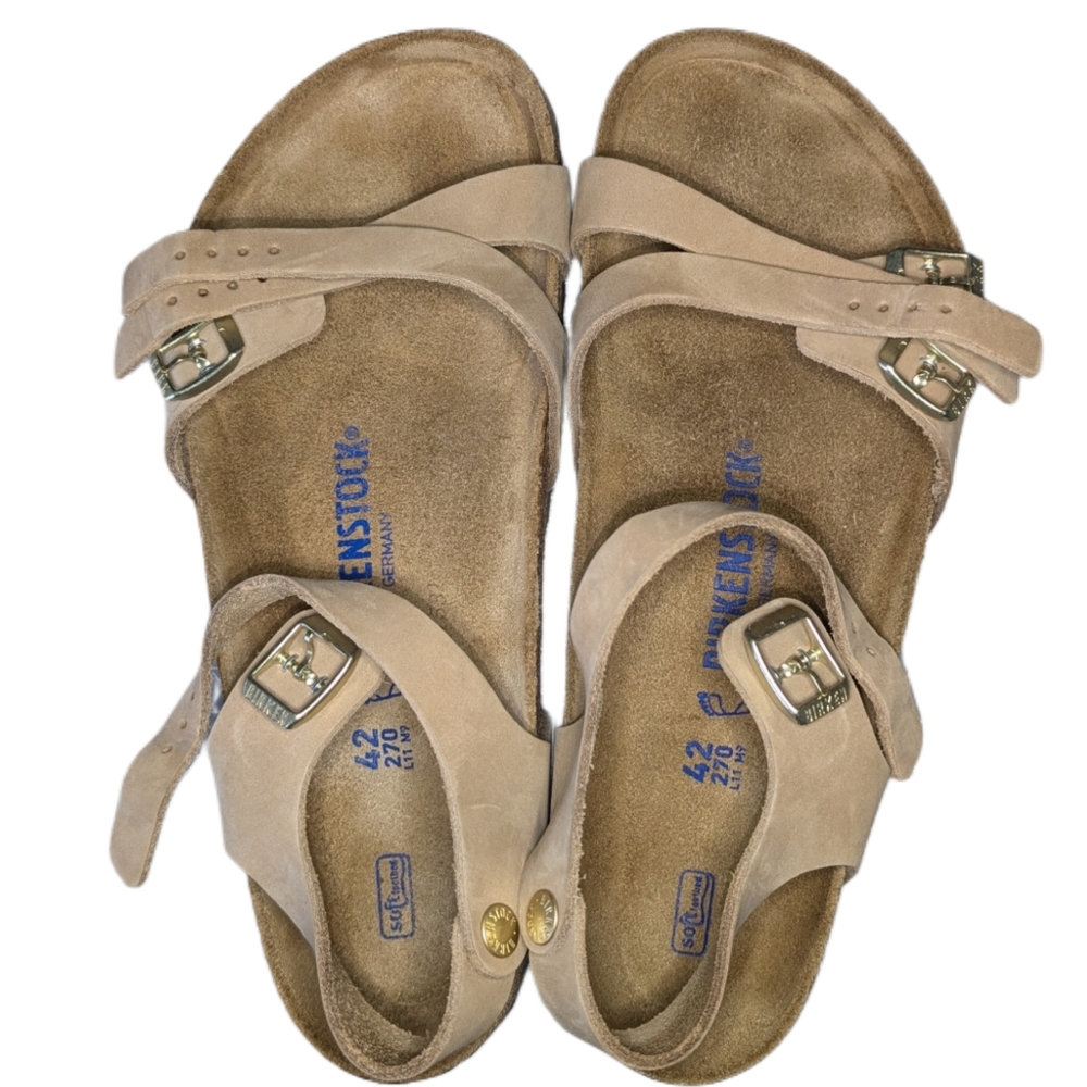 Birkenstock Nubuck Sandals Kumba Soft Footbed Beige EU 42 W 11-11.5 Wide - Picture 8 of 8